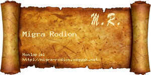 Migra Rodion névjegykártya